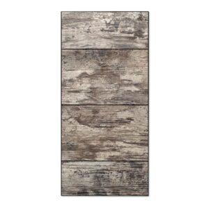 Banjado Magnettafel 37x78cm Magnetwand  Schwarz Aus Metall Magnetpinnwand Pinnwand Inkl. 4 Magnete Motiv Alte Planken
