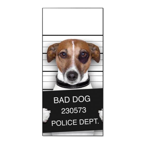 Banjado Magnettafel 37x78cm Magnetwand  Schwarz Aus Metall Magnetpinnwand Pinnwand Inkl. 4 Magnete Motiv Bad Dog Jack Russel