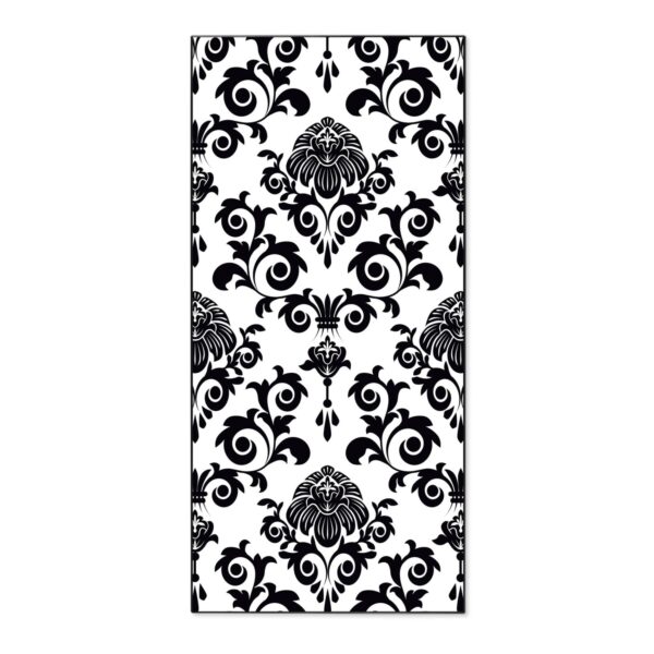 Banjado Magnettafel 37x78cm Magnetwand  Schwarz Aus Metall Magnetpinnwand Pinnwand Inkl. 4 Magnete Motiv Barock