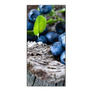 Banjado Magnettafel 37x78cm Magnetwand  Schwarz Aus Metall Magnetpinnwand Pinnwand Inkl. 4 Magnete Motiv Blaubeeren