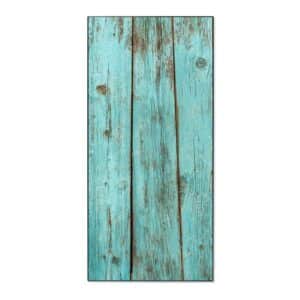 Banjado Magnettafel 37x78cm Magnetwand  Schwarz Aus Metall Magnetpinnwand Pinnwand Inkl. 4 Magnete Motiv Blaues Holz