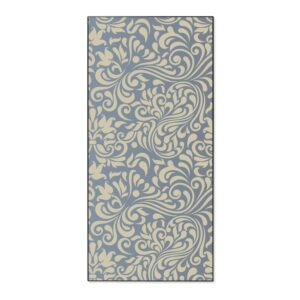 Banjado Magnettafel 37x78cm Magnetwand  Schwarz Aus Metall Magnetpinnwand Pinnwand Inkl. 4 Magnete Motiv Blaues Ornament