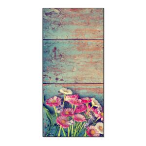 Banjado Magnettafel 37x78cm Magnetwand  Schwarz Aus Metall Magnetpinnwand Pinnwand Inkl. 4 Magnete Motiv Blumenpfücken