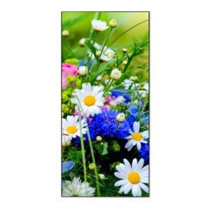 Banjado Magnettafel 37x78cm Magnetwand  Schwarz Aus Metall Magnetpinnwand Pinnwand Inkl. 4 Magnete Motiv Blumenstrauß