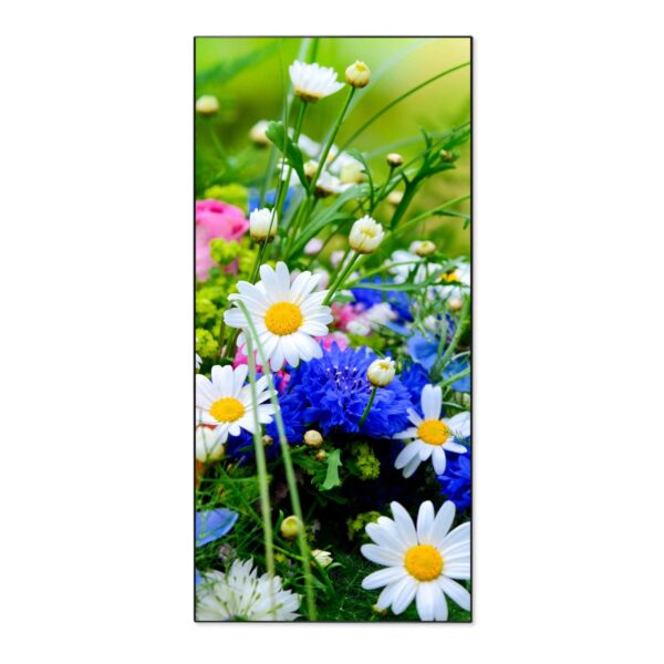 Banjado Magnettafel 37x78cm Magnetwand  Schwarz Aus Metall Magnetpinnwand Pinnwand Inkl. 4 Magnete Motiv Blumenstrauß