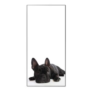 Banjado Magnettafel 37x78cm Magnetwand  Schwarz Aus Metall Magnetpinnwand Pinnwand Inkl. 4 Magnete Motiv Bulldogge