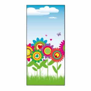 Banjado Magnettafel 37x78cm Magnetwand  Schwarz Aus Metall Magnetpinnwand Pinnwand Inkl. 4 Magnete Motiv Bunte Blumen