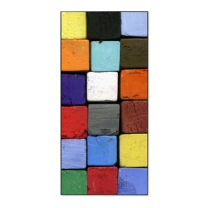 Banjado Magnettafel 37x78cm Magnetwand  Schwarz Aus Metall Magnetpinnwand Pinnwand Inkl. 4 Magnete Motiv Bunte Kreide