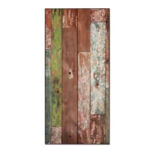 Banjado Magnettafel 37x78cm Magnetwand  Schwarz Aus Metall Magnetpinnwand Pinnwand Inkl. 4 Magnete Motiv Buntes Holz