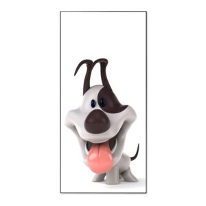 Banjado Magnettafel 37x78cm Magnetwand  Schwarz Aus Metall Magnetpinnwand Pinnwand Inkl. 4 Magnete Motiv Comic-Hund