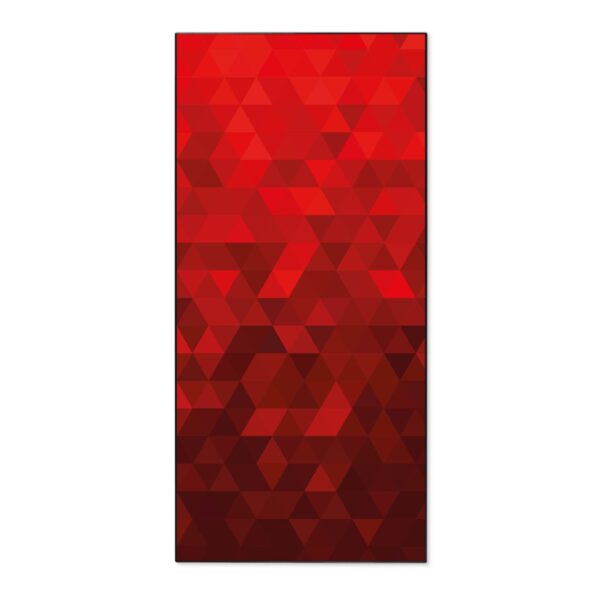 Banjado Magnettafel 37x78cm Magnetwand  Schwarz Aus Metall Magnetpinnwand Pinnwand Inkl. 4 Magnete Motiv Dreiecke Rot