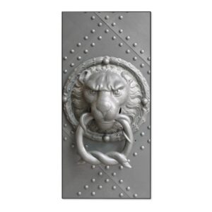 Banjado Magnettafel 37x78cm Magnetwand  Schwarz Aus Metall Magnetpinnwand Pinnwand Inkl. 4 Magnete Motiv Eisentor