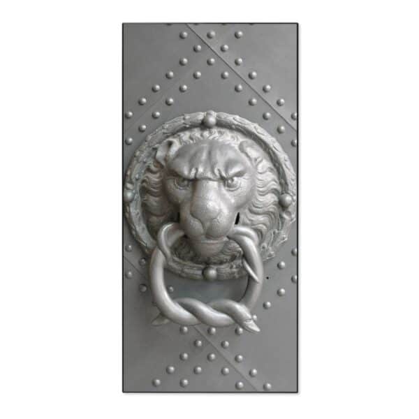 Banjado Magnettafel 37x78cm Magnetwand  Schwarz Aus Metall Magnetpinnwand Pinnwand Inkl. 4 Magnete Motiv Eisentor