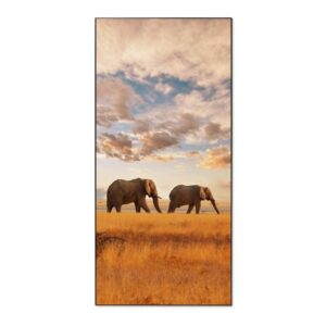 Banjado Magnettafel 37x78cm Magnetwand  Schwarz Aus Metall Magnetpinnwand Pinnwand Inkl. 4 Magnete Motiv Elefanten