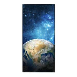 Banjado Magnettafel 37x78cm Magnetwand  Schwarz Aus Metall Magnetpinnwand Pinnwand Inkl. 4 Magnete Motiv Erdkugel