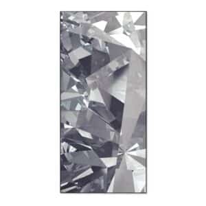 Banjado Magnettafel 37x78cm Magnetwand  Schwarz Aus Metall Magnetpinnwand Pinnwand Inkl. 4 Magnete Motiv Facetten Monochrome