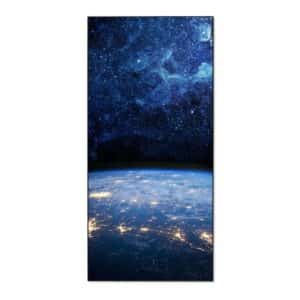 Banjado Magnettafel 37x78cm Magnetwand  Schwarz Aus Metall Magnetpinnwand Pinnwand Inkl. 4 Magnete Motiv Galaxie