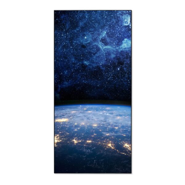 Banjado Magnettafel 37x78cm Magnetwand  Schwarz Aus Metall Magnetpinnwand Pinnwand Inkl. 4 Magnete Motiv Galaxie