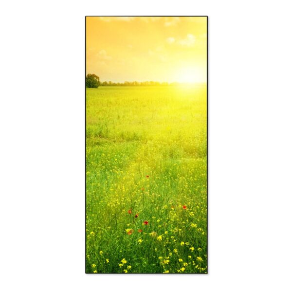 Banjado Magnettafel 37x78cm Magnetwand  Schwarz Aus Metall Magnetpinnwand Pinnwand Inkl. 4 Magnete Motiv Guten Morgen 2
