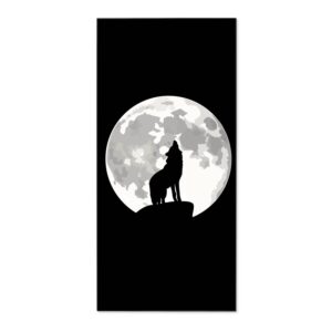 Banjado Magnettafel 37x78cm Magnetwand  Schwarz Aus Metall Magnetpinnwand Pinnwand Inkl. 4 Magnete Motiv Heulender Wolf Sw