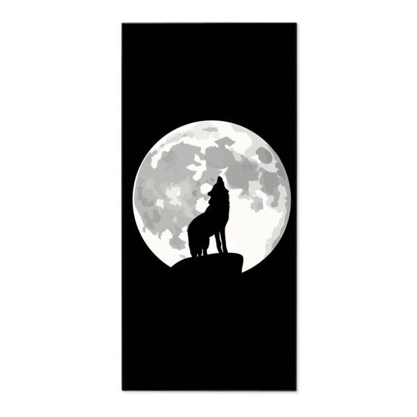 Banjado Magnettafel 37x78cm Magnetwand  Schwarz Aus Metall Magnetpinnwand Pinnwand Inkl. 4 Magnete Motiv Heulender Wolf Sw