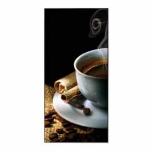 Banjado Magnettafel 37x78cm Magnetwand  Schwarz Aus Metall Magnetpinnwand Pinnwand Inkl. 4 Magnete Motiv Hot Coffee