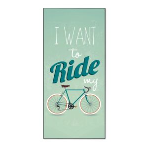 Banjado Magnettafel 37x78cm Magnetwand  Schwarz Aus Metall Magnetpinnwand Pinnwand Inkl. 4 Magnete Motiv I Want To Ride My Bike