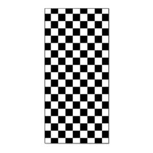 Banjado Magnettafel 37x78cm Magnetwand  Schwarz Aus Metall Magnetpinnwand Pinnwand Inkl. 4 Magnete Motiv Karo Schwarz