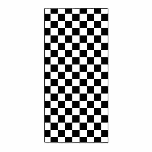 Banjado Magnettafel 37x78cm Magnetwand  Schwarz Aus Metall Magnetpinnwand Pinnwand Inkl. 4 Magnete Motiv Karo Schwarz