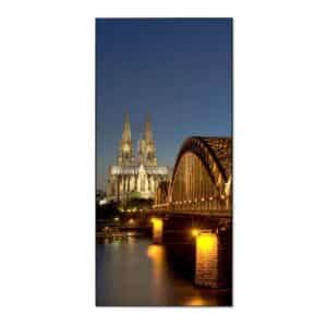 Banjado Magnettafel 37x78cm Magnetwand  Schwarz Aus Metall Magnetpinnwand Pinnwand Inkl. 4 Magnete Motiv Köln