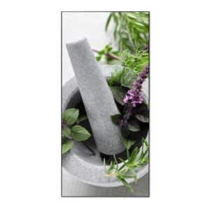 Banjado Magnettafel 37x78cm Magnetwand  Schwarz Aus Metall Magnetpinnwand Pinnwand Inkl. 4 Magnete Motiv Kräuter