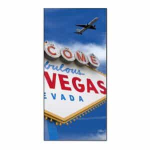Banjado Magnettafel 37x78cm Magnetwand  Schwarz Aus Metall Magnetpinnwand Pinnwand Inkl. 4 Magnete Motiv Las Vegas
