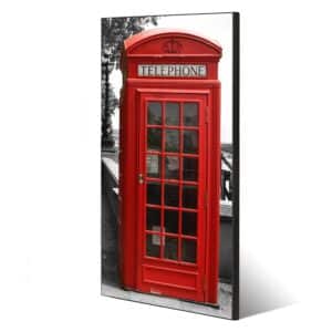 Banjado Magnettafel 37x78cm Magnetwand  Schwarz Aus Metall Magnetpinnwand Pinnwand Inkl. 4 Magnete Motiv London Red Telephone