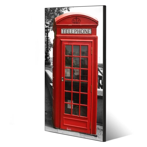 Banjado Magnettafel 37x78cm Magnetwand  Schwarz Aus Metall Magnetpinnwand Pinnwand Inkl. 4 Magnete Motiv London Red Telephone
