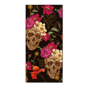 Banjado Magnettafel 37x78cm Magnetwand  Schwarz Aus Metall Magnetpinnwand Pinnwand Inkl. 4 Magnete Motiv Los Dias De Muertos