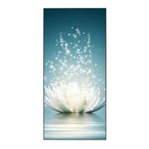 Banjado Magnettafel 37x78cm Magnetwand  Schwarz Aus Metall Magnetpinnwand Pinnwand Inkl. 4 Magnete Motiv Magische Lotusblüte