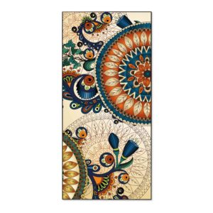 Banjado Magnettafel 37x78cm Magnetwand  Schwarz Aus Metall Magnetpinnwand Pinnwand Inkl. 4 Magnete Motiv Modernes Mandala