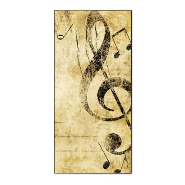 Banjado Magnettafel 37x78cm Magnetwand  Schwarz Aus Metall Magnetpinnwand Pinnwand Inkl. 4 Magnete Motiv Music