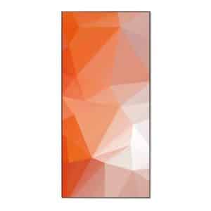 Banjado Magnettafel 37x78cm Magnetwand  Schwarz Aus Metall Magnetpinnwand Pinnwand Inkl. 4 Magnete Motiv Orange Polygon
