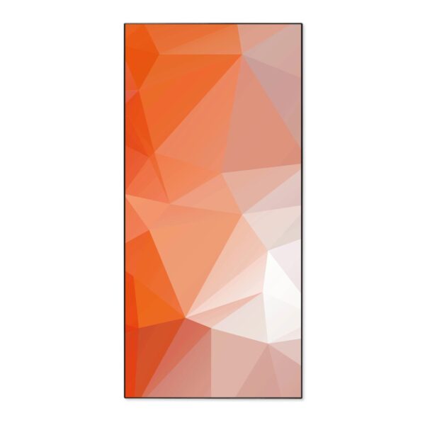 Banjado Magnettafel 37x78cm Magnetwand  Schwarz Aus Metall Magnetpinnwand Pinnwand Inkl. 4 Magnete Motiv Orange Polygon
