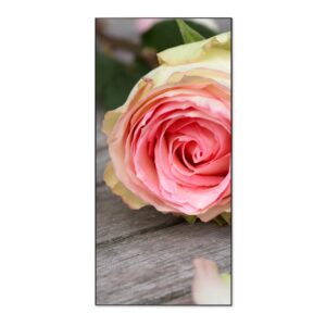 Banjado Magnettafel 37x78cm Magnetwand  Schwarz Aus Metall Magnetpinnwand Pinnwand Inkl. 4 Magnete Motiv Rosa Rose