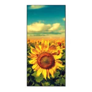 Banjado Magnettafel 37x78cm Magnetwand  Schwarz Aus Metall Magnetpinnwand Pinnwand Inkl. 4 Magnete Motiv Sonnenblumen