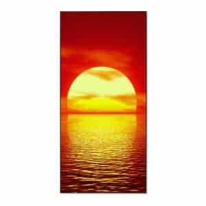 Banjado Magnettafel 37x78cm Magnetwand  Schwarz Aus Metall Magnetpinnwand Pinnwand Inkl. 4 Magnete Motiv Sonnenuntergang
