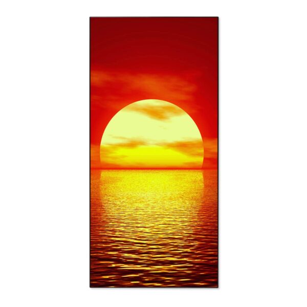 Banjado Magnettafel 37x78cm Magnetwand  Schwarz Aus Metall Magnetpinnwand Pinnwand Inkl. 4 Magnete Motiv Sonnenuntergang
