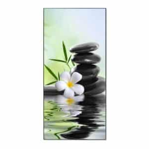 Banjado Magnettafel 37x78cm Magnetwand  Schwarz Aus Metall Magnetpinnwand Pinnwand Inkl. 4 Magnete Motiv Steine & Relax 6