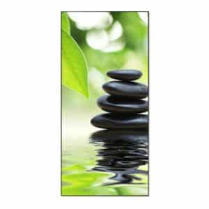Banjado Magnettafel 37x78cm Magnetwand  Schwarz Aus Metall Magnetpinnwand Pinnwand Inkl. 4 Magnete Motiv Steine&Relax