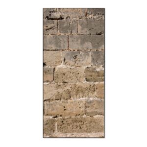 Banjado Magnettafel 37x78cm Magnetwand  Schwarz Aus Metall Magnetpinnwand Pinnwand Inkl. 4 Magnete Motiv Steinwand Antik