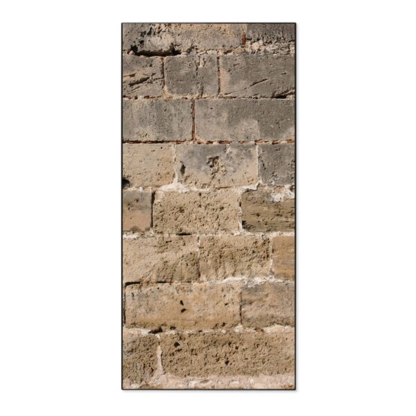 Banjado Magnettafel 37x78cm Magnetwand  Schwarz Aus Metall Magnetpinnwand Pinnwand Inkl. 4 Magnete Motiv Steinwand Antik