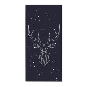 Banjado Magnettafel 37x78cm Magnetwand  Schwarz Aus Metall Magnetpinnwand Pinnwand Inkl. 4 Magnete Motiv Sternbild Hirsch