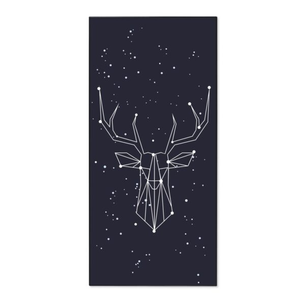 Banjado Magnettafel 37x78cm Magnetwand  Schwarz Aus Metall Magnetpinnwand Pinnwand Inkl. 4 Magnete Motiv Sternbild Hirsch